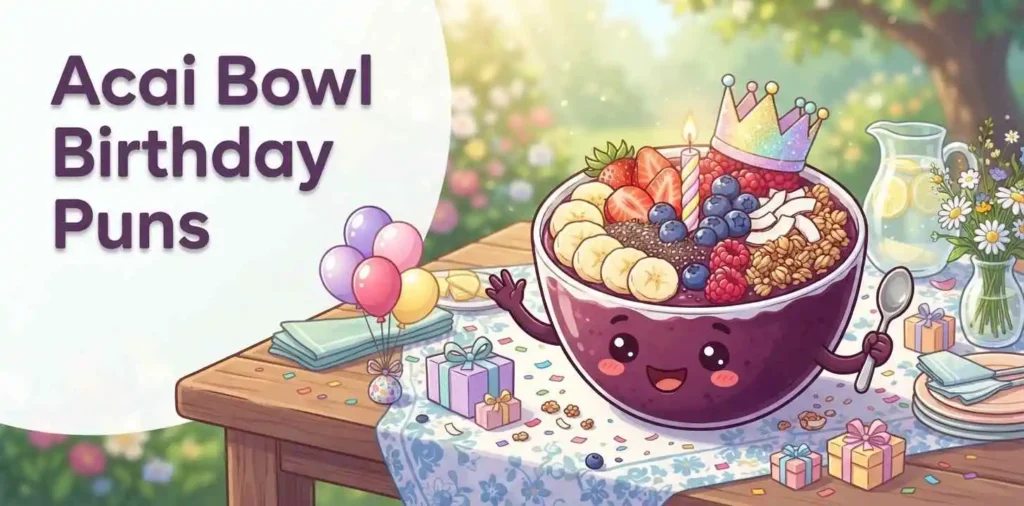Colorful acai bowl birthday