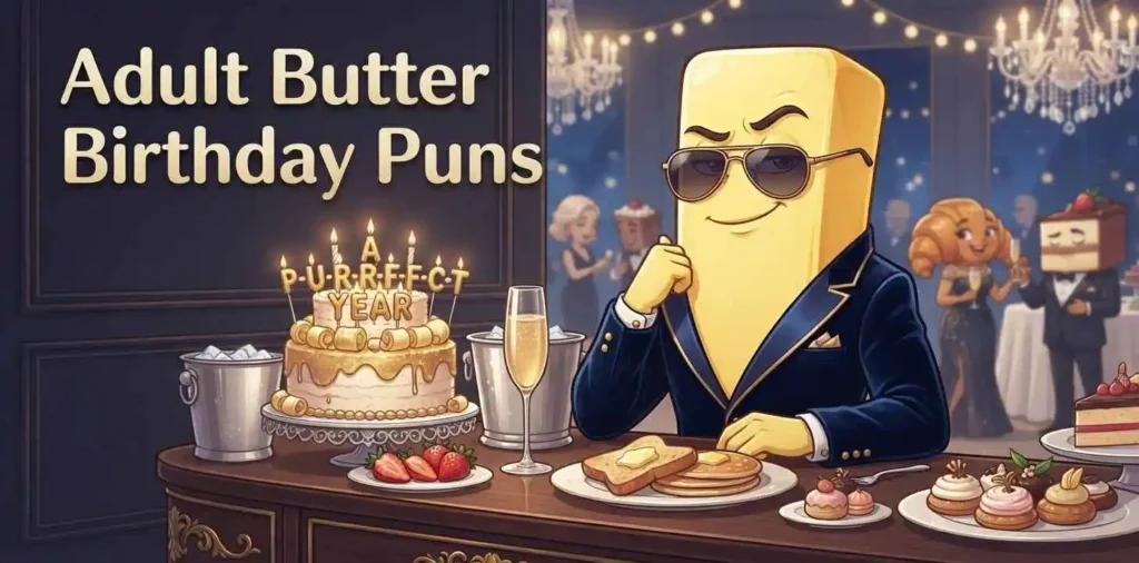 Playful adult butter birthday