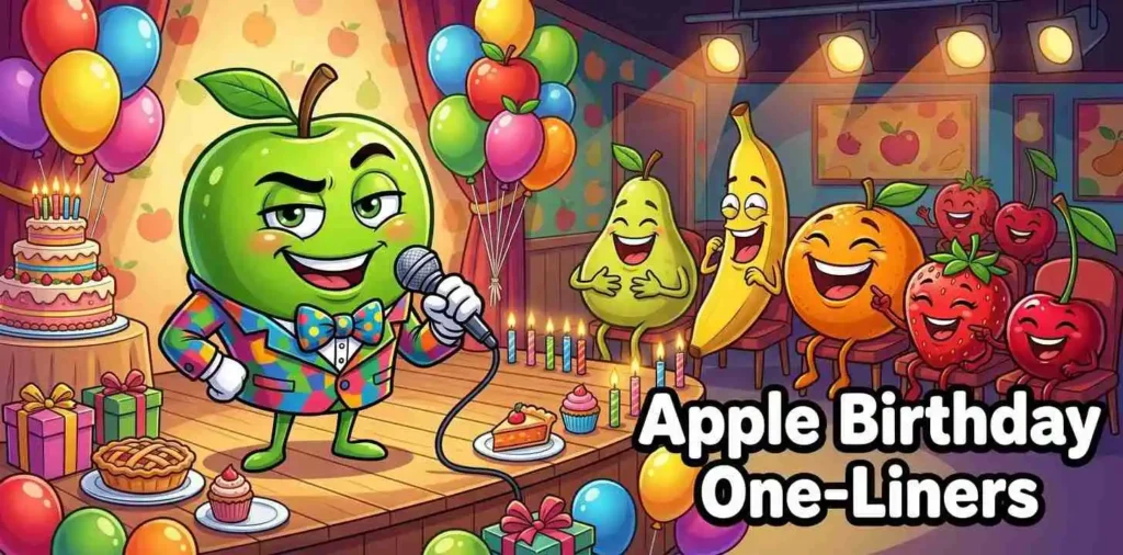 Funny apple birthday comedian