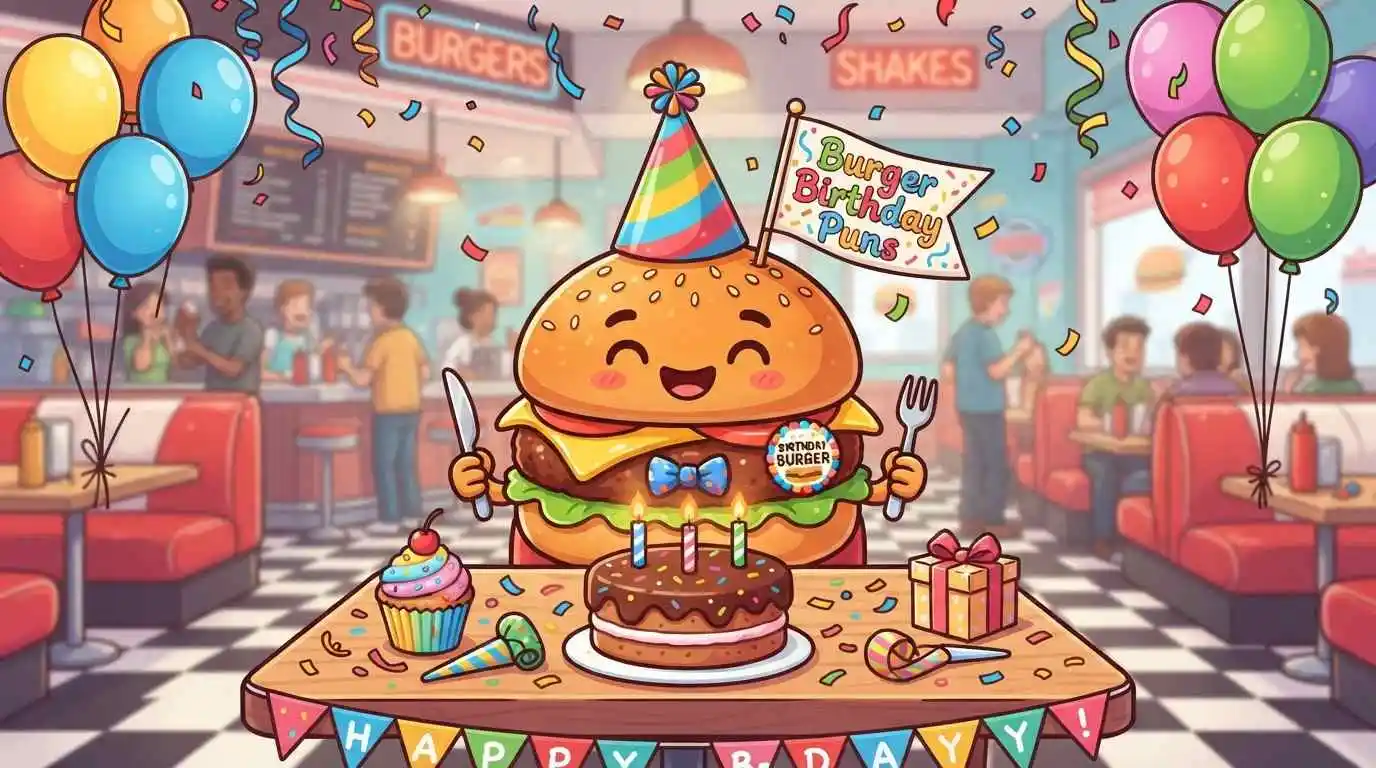 Funny burger birthday celebration
