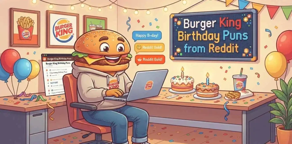 Burger mascot online birthday fun