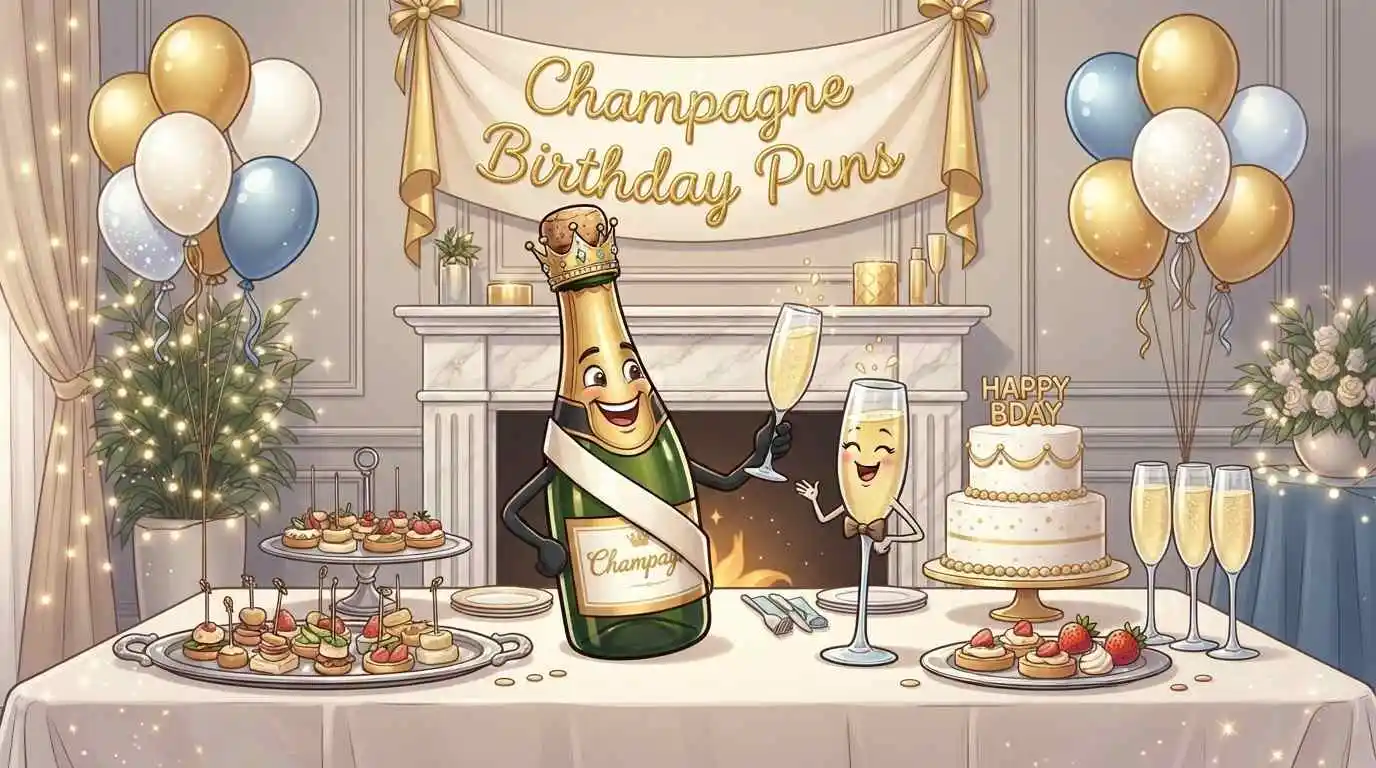 champagne birthday celebration scene