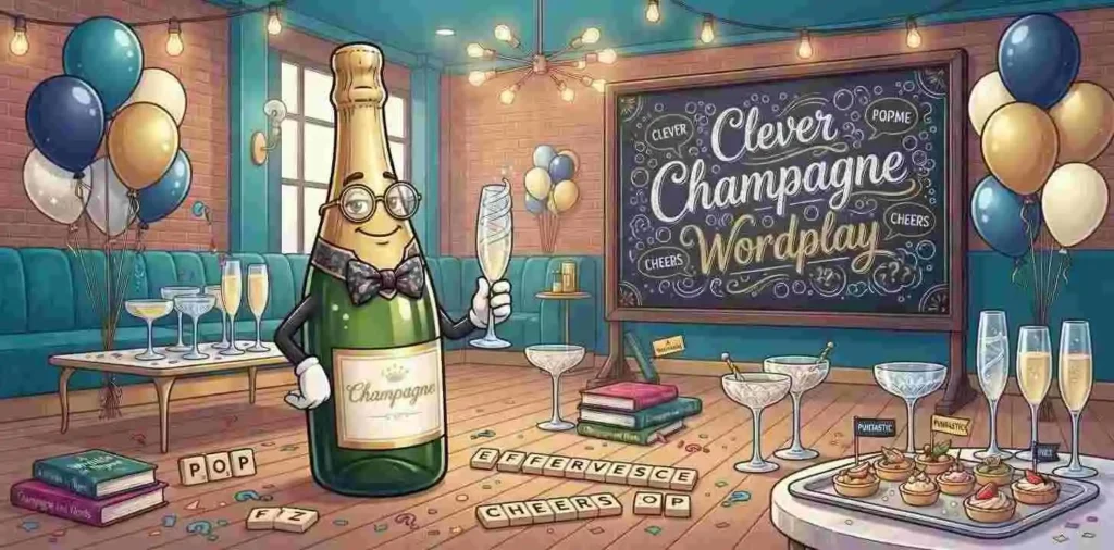 Cute champagne wordplay