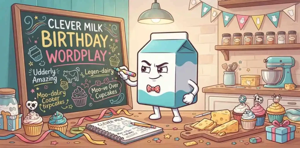 Funny milk birthday wordplay