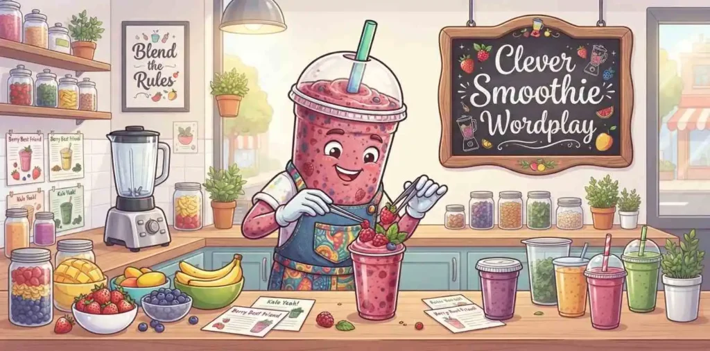 Funny smoothie character scene