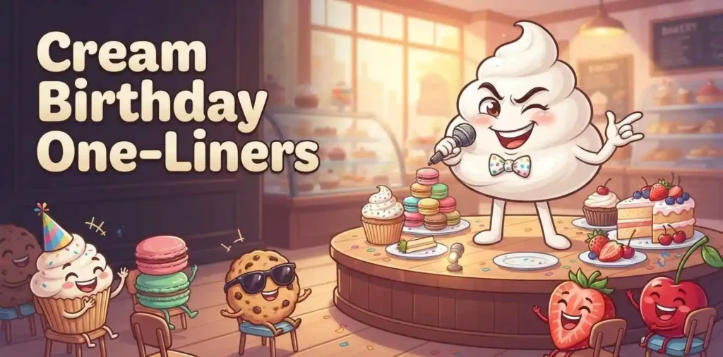 Funny cream birthday comedian