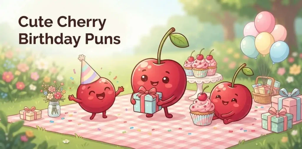 Adorable cherry birthday party