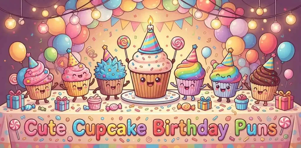 Cute cupcake party illustration