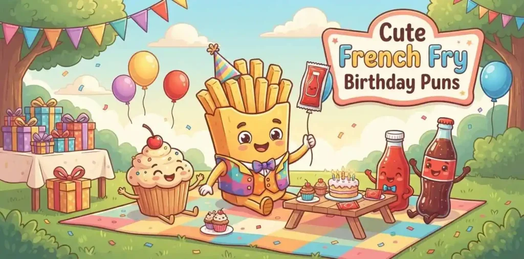 Cute fries birthday character