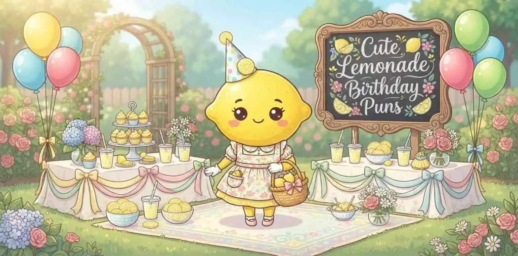 Cute lemon character celebration
