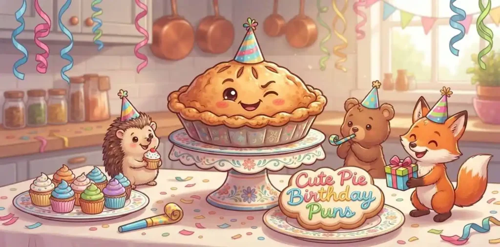 Cute pie character birthday party
