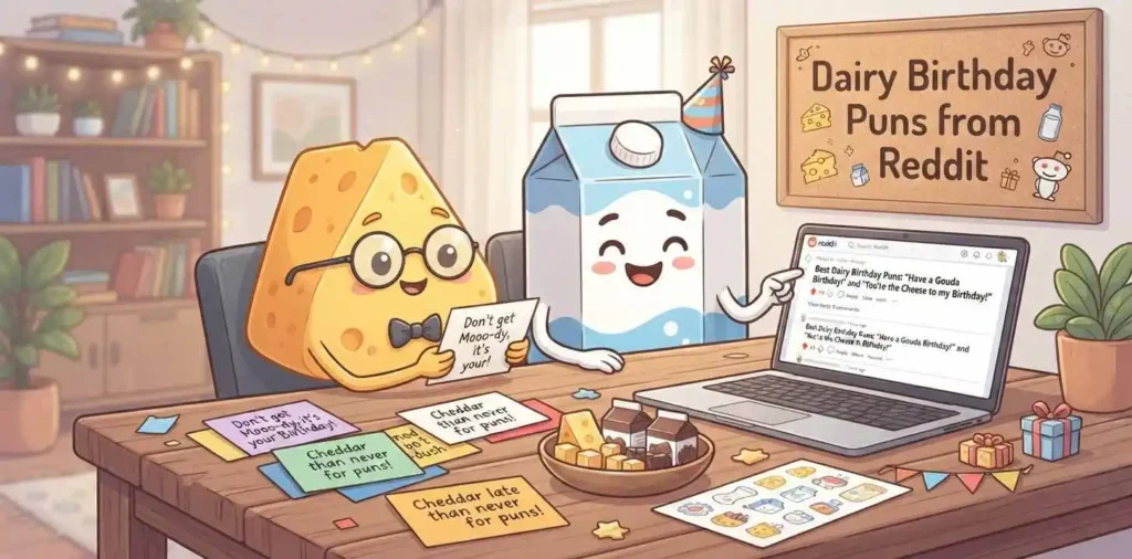 Dairy pun sharing character