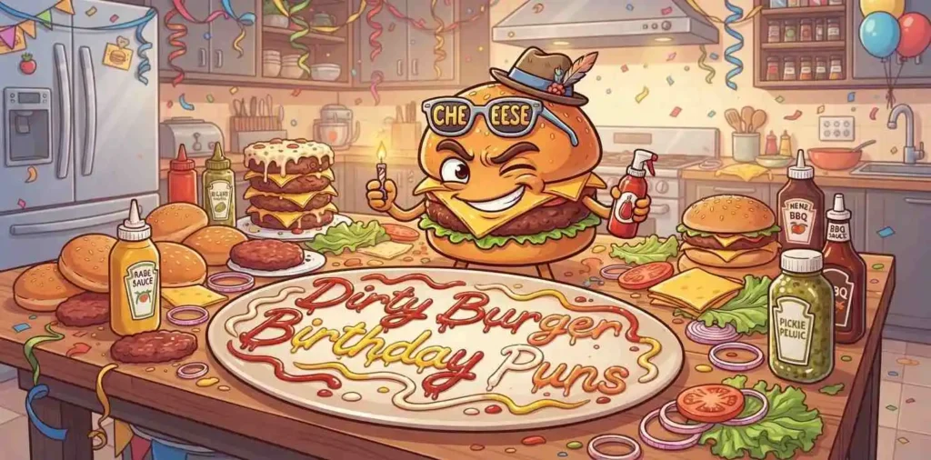 Playful burger birthday