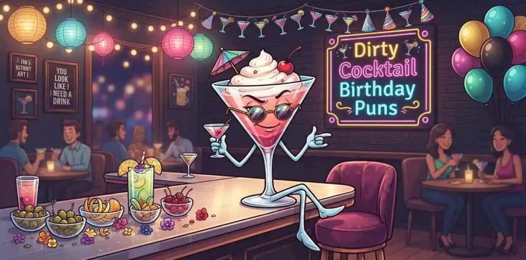 Funny cocktail birthday celebration