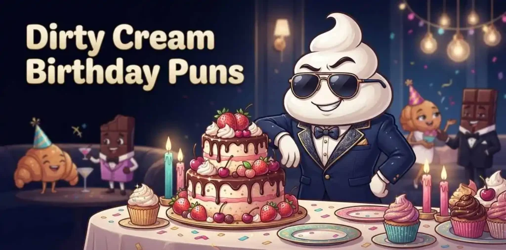 Playful cream birthday humor