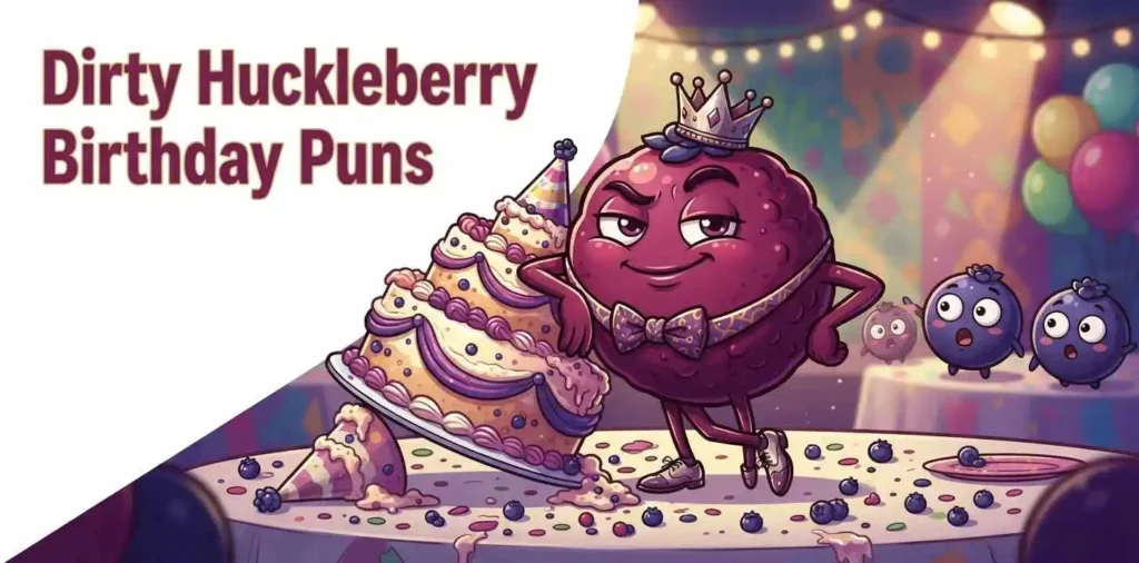 Playful huckleberry birthday humor
