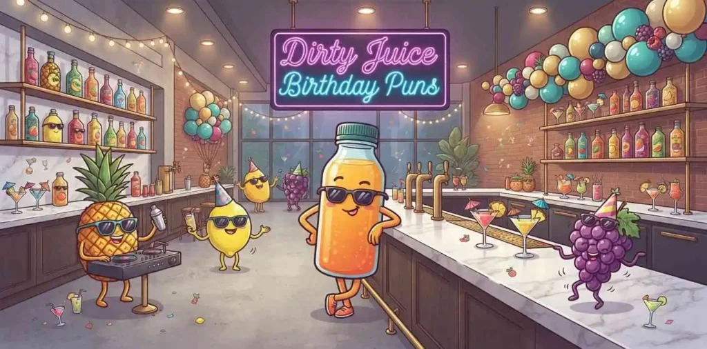 Playful juice birthday scene