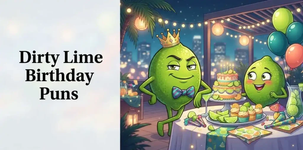 Playful lime birthday characters