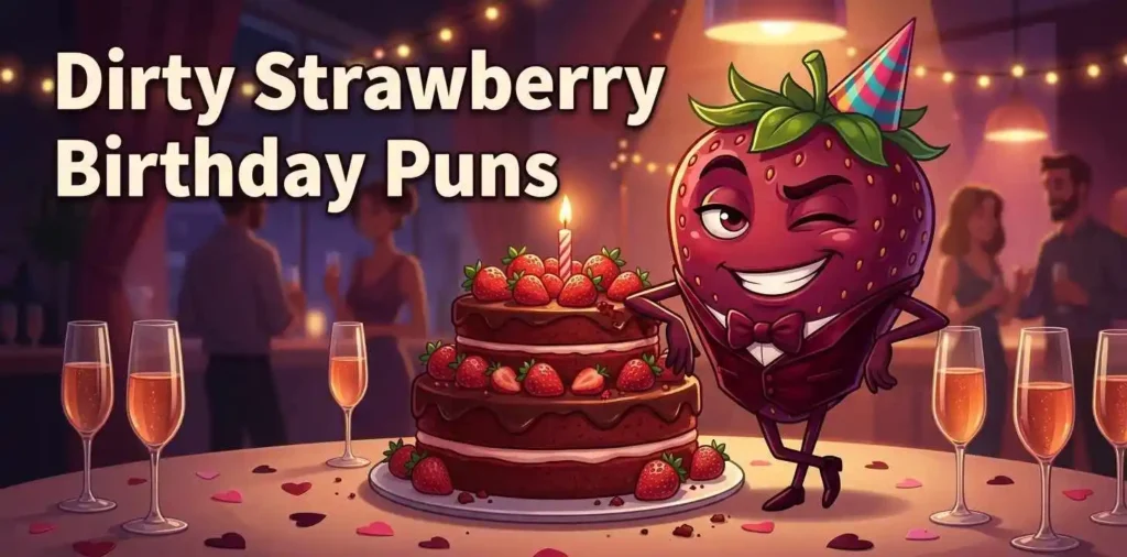 Playful strawberry birthday humor