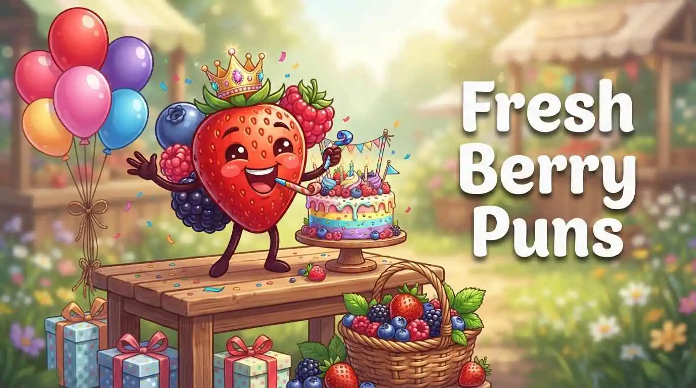 Cute berry celebrating a birthday