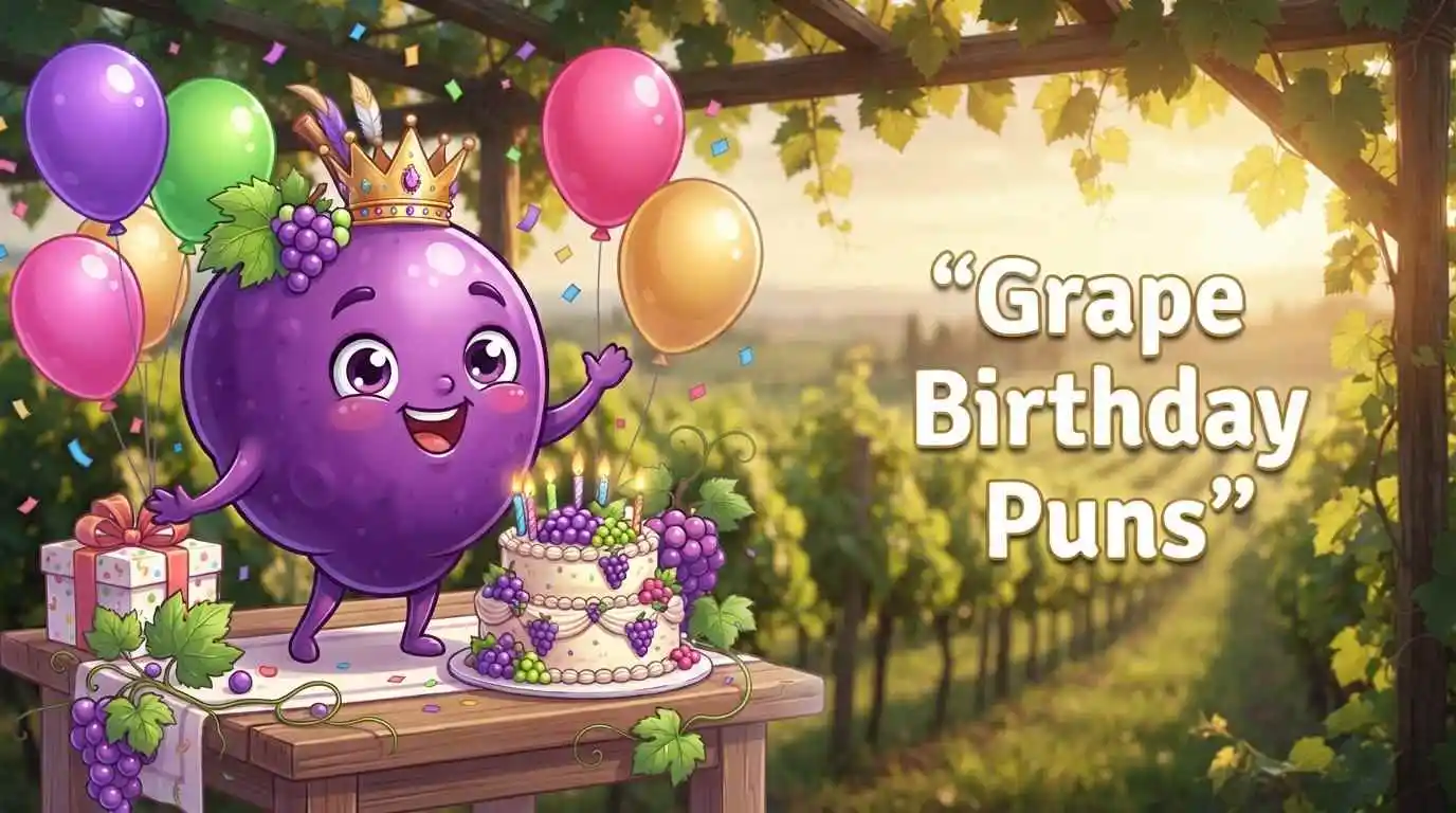 Funny grape birthday celebration