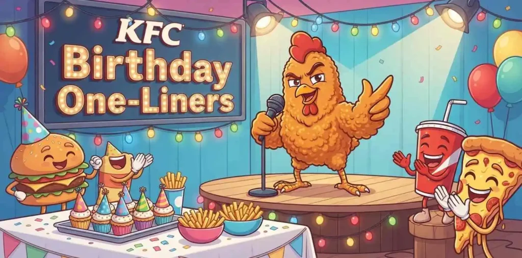 Chicken birthday joke illustration