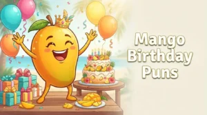 Cute mango birthday celebration