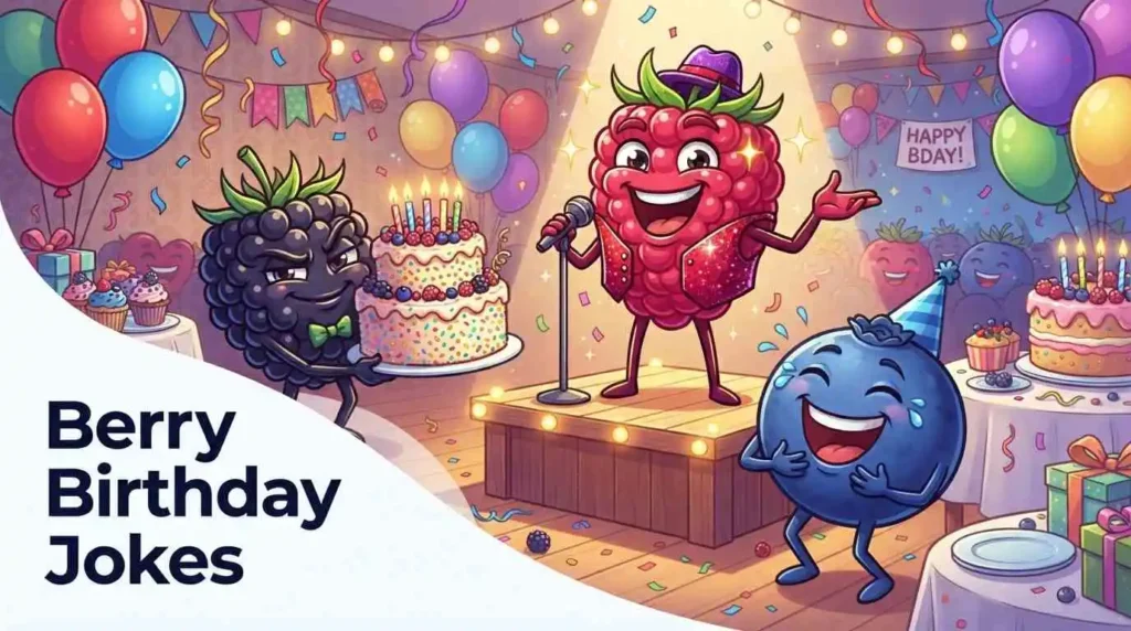 Funny mixed berries at birthday