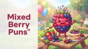 Cute mixed berries celebrating birthday