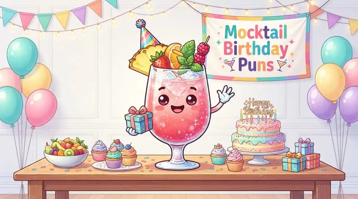 Cute mocktail birthday celebration scene