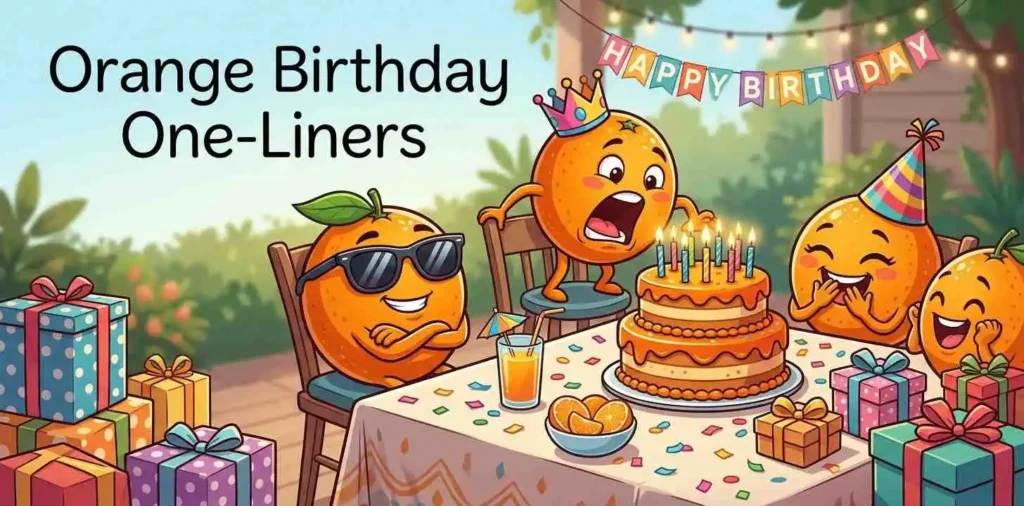 Funny orange birthday party