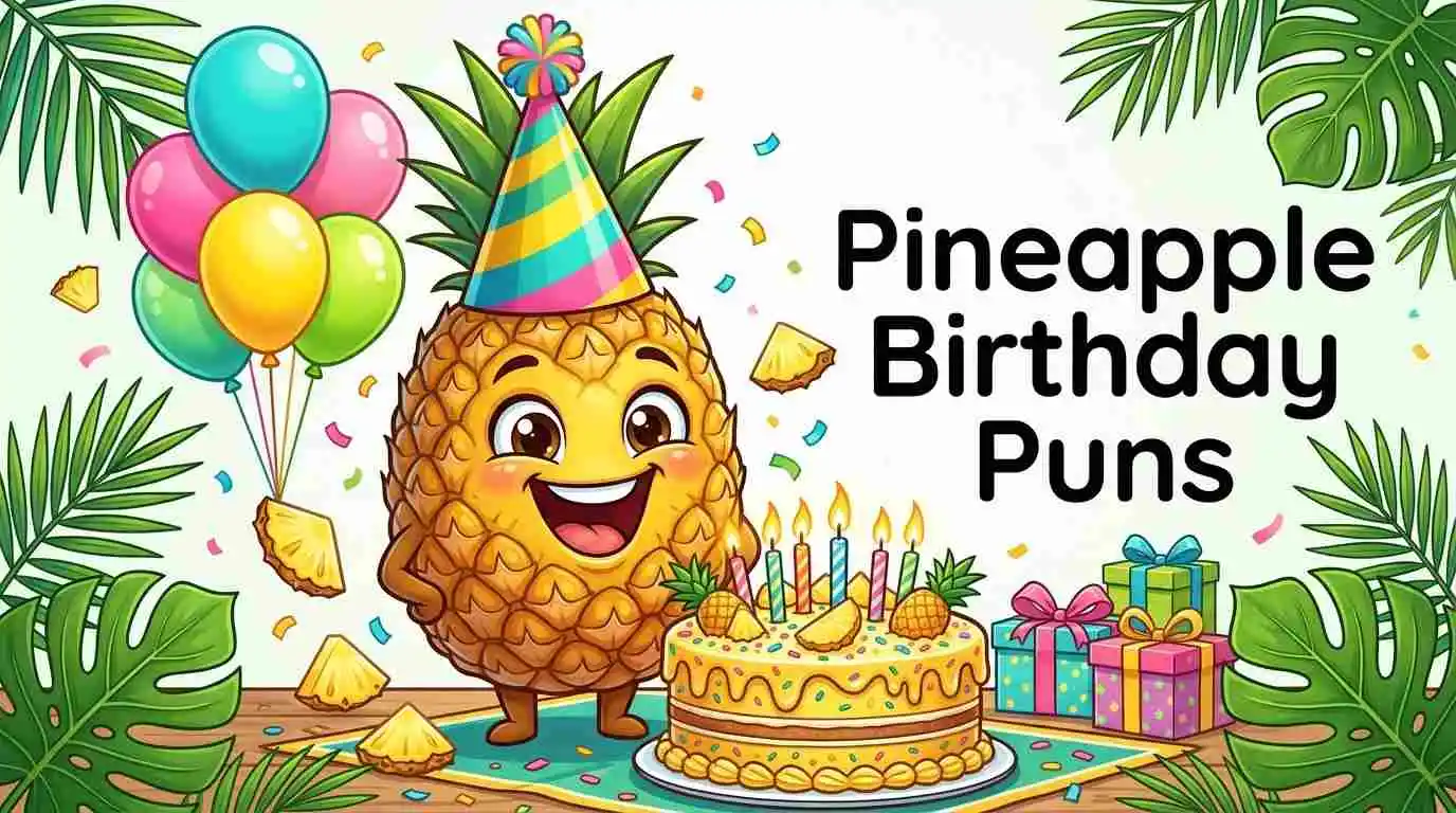 Pineapple celebrating colorful birthday