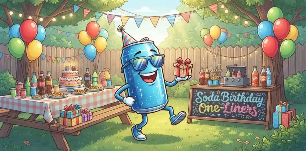 Funny soda character birthday moment