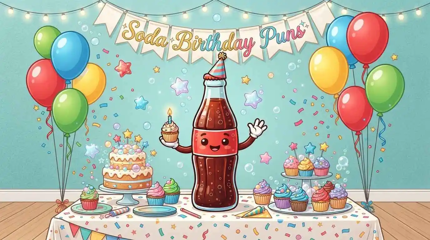 Cute soda birthday party scene