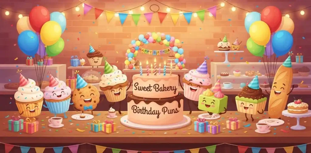 Sweet bakery birthday scene