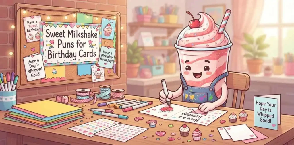 Milkshake birthday card design