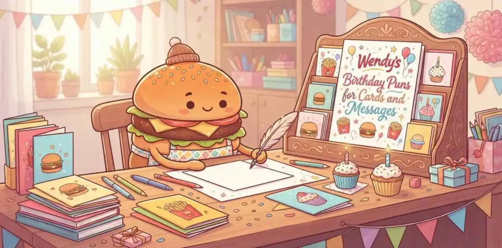 Birthday card burger illustration