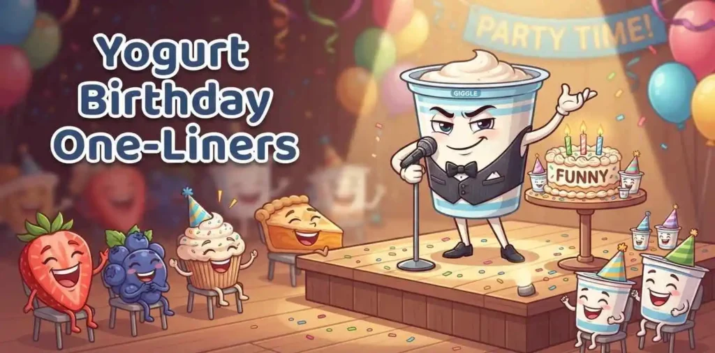 Funny yogurt birthday party